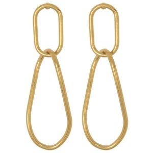 New Madewell Futural Wire Drop Earrings in Vintage Gold